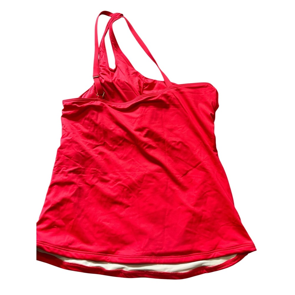 La Blanca Cherry Red One Shoulder Tummy Control Tankini Top LB1IG82 Size 8 - Picture 6 of 10